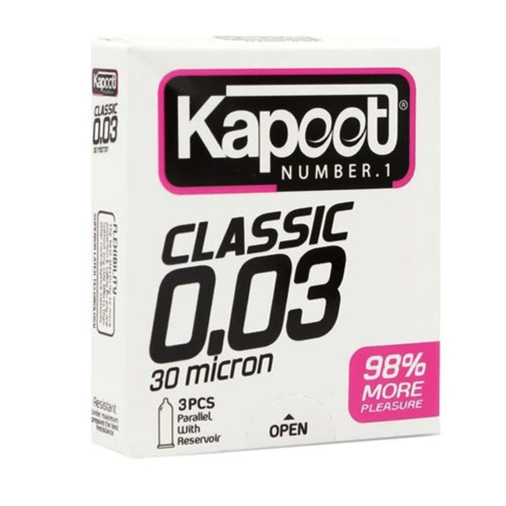 0010428gi6-1 کاندوم 3 عددی فوق العاده نازک کاپوت Classic 30 Micron