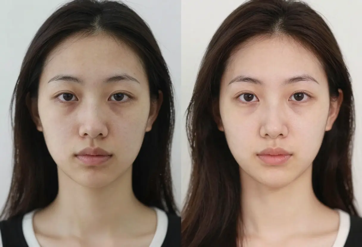 قبل و بعد استفاده از روتین پوستی مینیمال